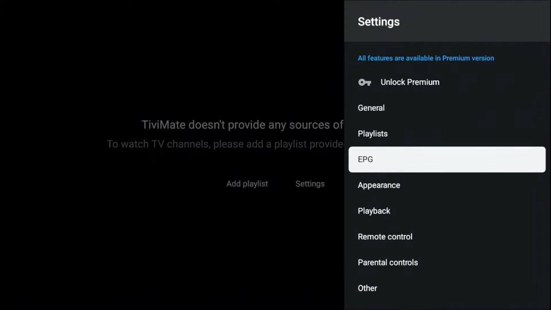 EPG on TiviMate